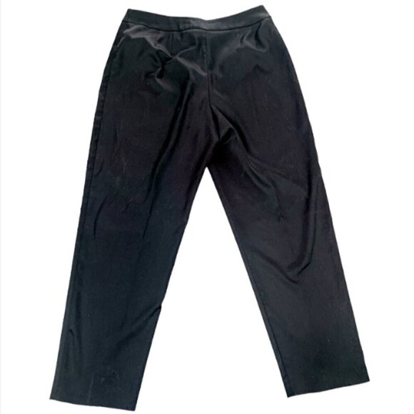 Apostrophe Stretch Satin High-Rise Flat Front Dress Pants Sz 12 Black 105G - Picture 2 of 9